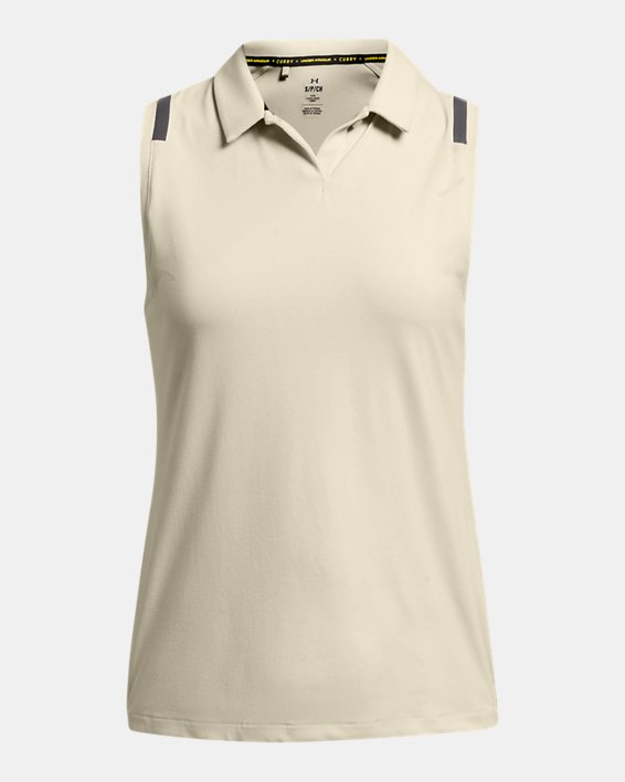 Women's Curry Splash Sleeveless Polo in White image number 3